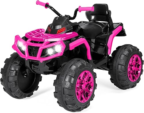Best Choice Products ATV eléctrico de 12 V para niños, juguete de 4 ruedas con audio Bluetooth, velocidad máxima de 3.7 mph, neumáticos con pisadas,