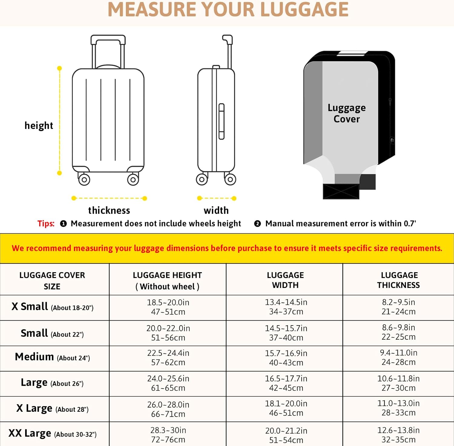 OrgaWise Clear Luggage Cover, For Suitcase Tsa Approved Transparent TPU Suitcase Cover Protector Fit 18-32 Inch Luggage (XL) - Image 2