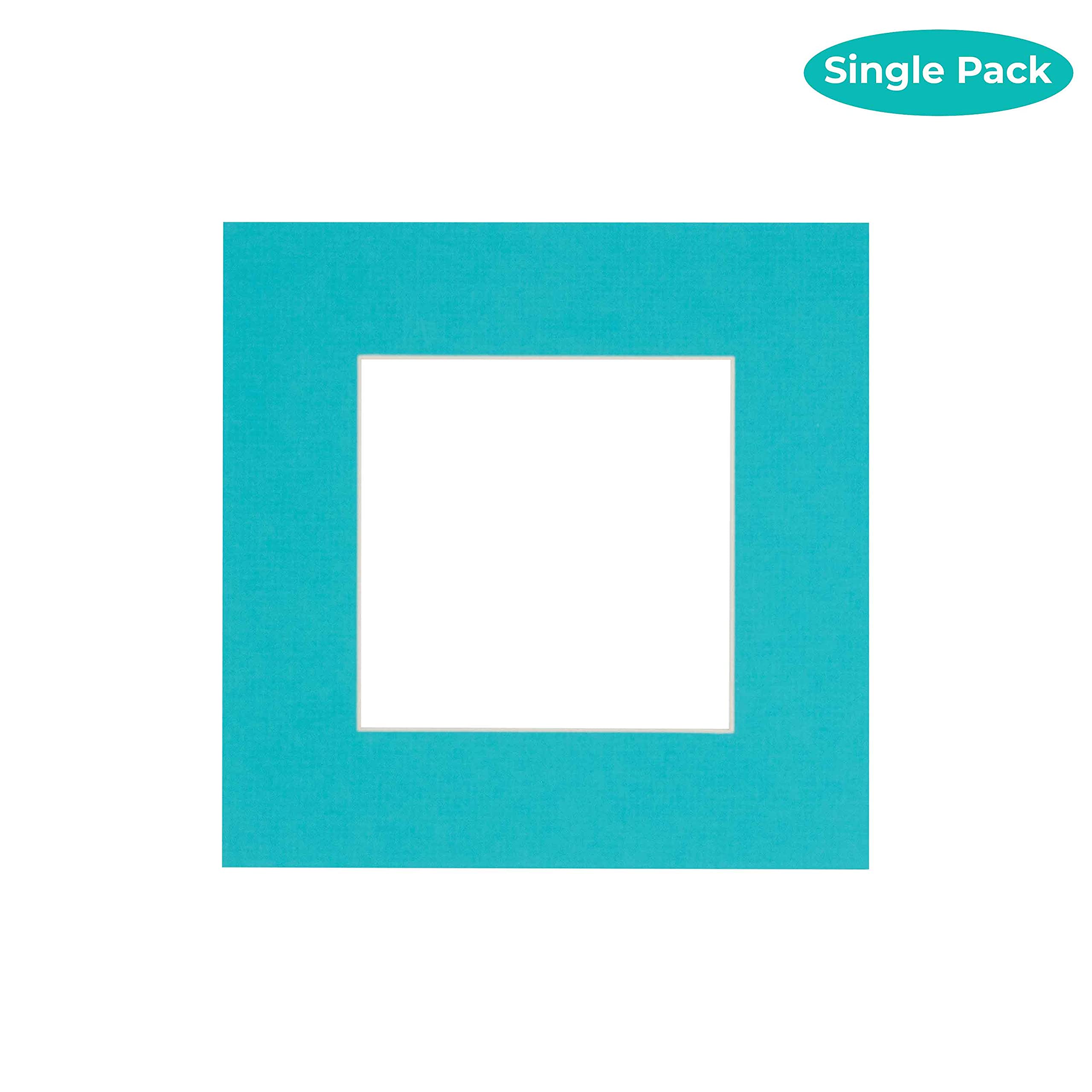CountryArtHouse Aquamarine Acid Free 20x20 Picture Frame Mats with White Core Bevel Cut for 12x12 Pictures - Fits 20x20 Frame - One Mat - with Bag & Backing