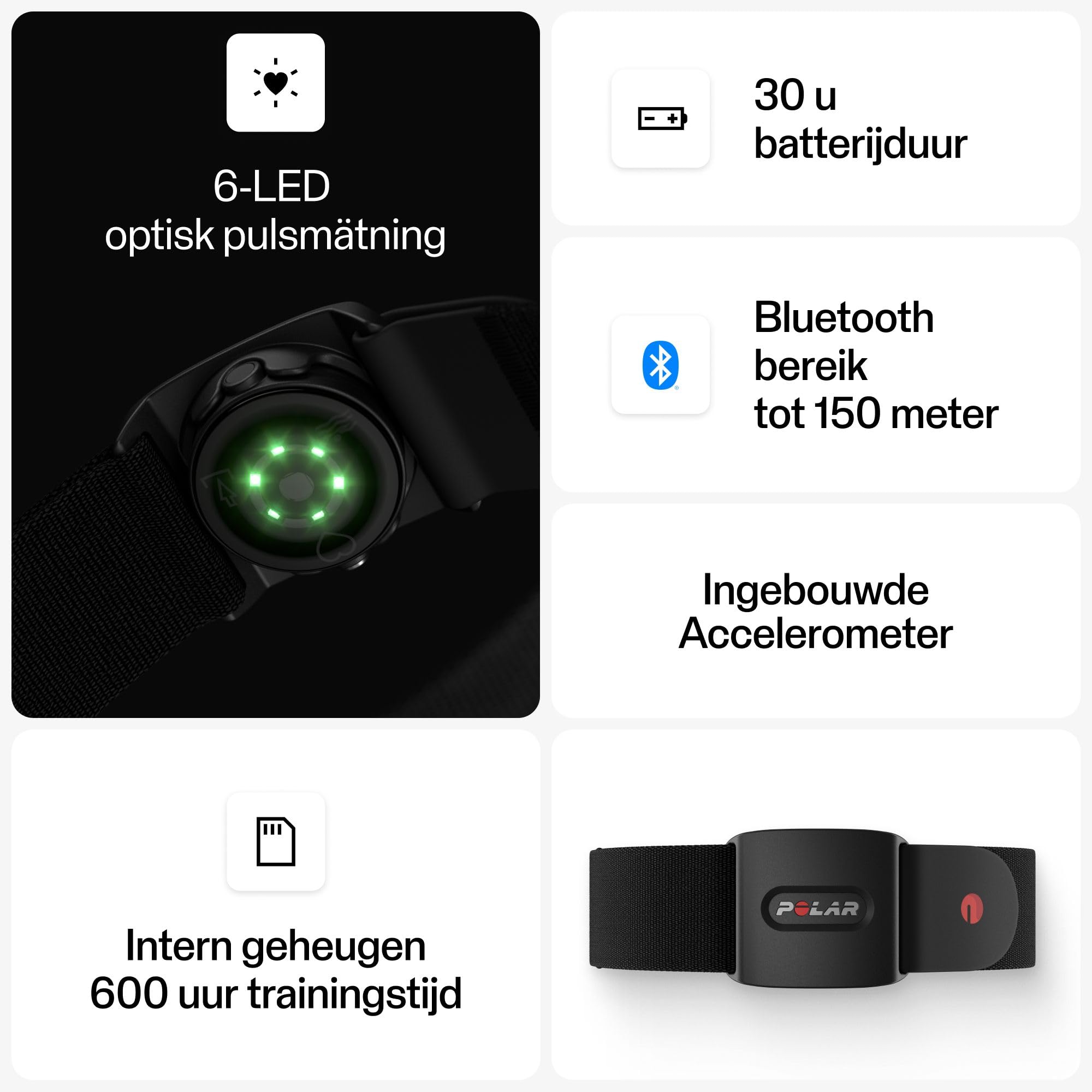 Polar Verity Sense - Optyczny czujnik tętna z opaską na rękę - ANT+ - Dual Bluetooth - Sportowy sensor tętna jednym przyciskiem - Kompatybilny Peloton, Endomondo, Zwift i innymi, M-XXL, Szary czarny