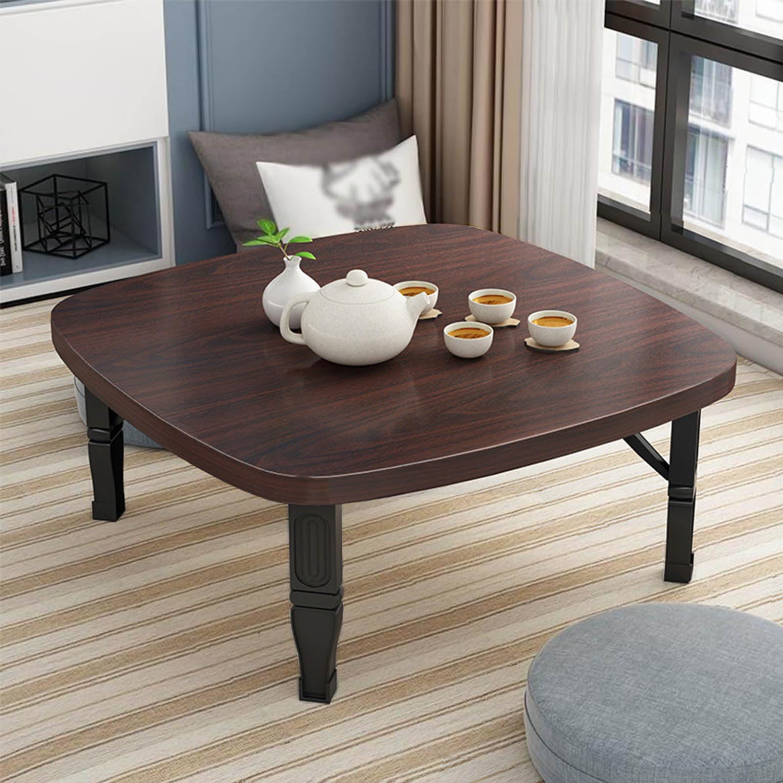 Japanese Style Portable Foldable Coffee Table – Low Tea Table for Floor Seating, Dining & Picnics – Versatile Indoor & Outdoor Use (80x35cm)