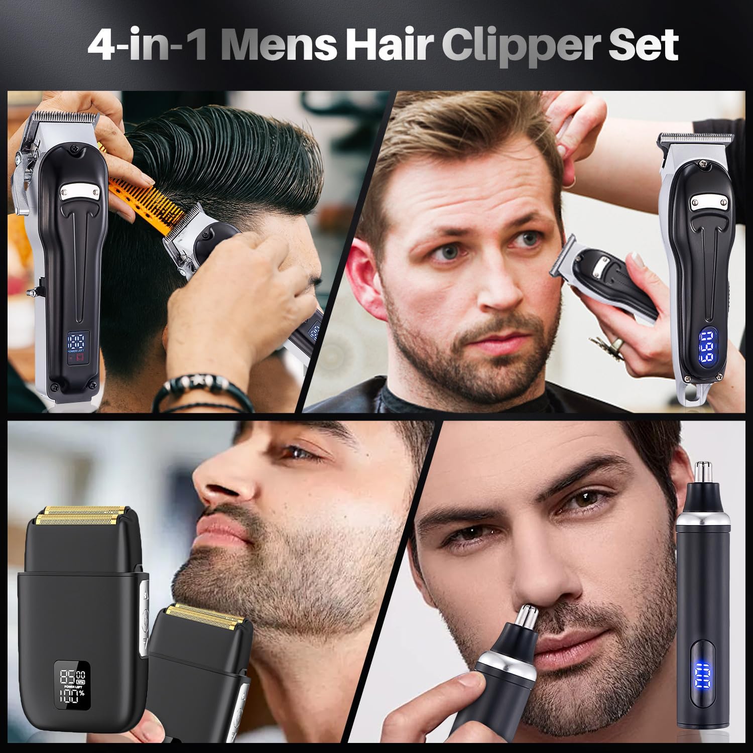 Roziapro プロフェッショナルヘアクリッパー 男性用 ゼロギャップTブレードトリマー コードレス 鼻毛トリマー 電気ホイルシェ Roziapro  男性用ヘアクリッパー、ギャップゼロTブレードトリマー充電式ホイルシェーバープロフェッショナルヘアカットキット(グラ 楽天市場 ...