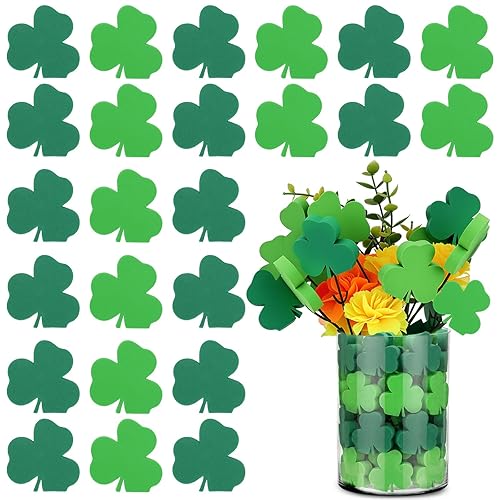 Pinkunn 36 Pcs St. Patrick's Day Vase Fillers, Green Irish