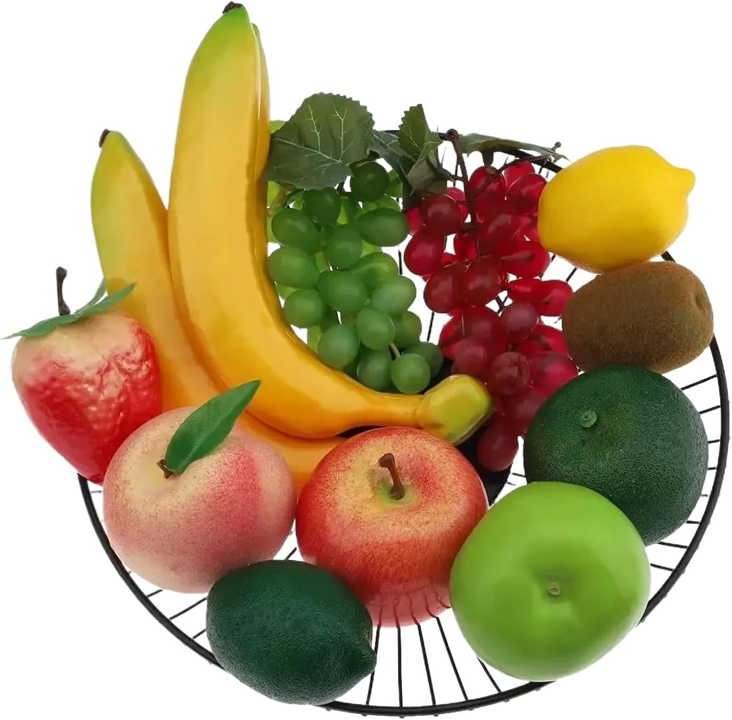 Artificial Fruits Artificial Fruits Set Decoration Home Pineapple Grape Strawberries Pear Oil Orange Lemon Wax Apple Banana Peach Combination(Color 05)