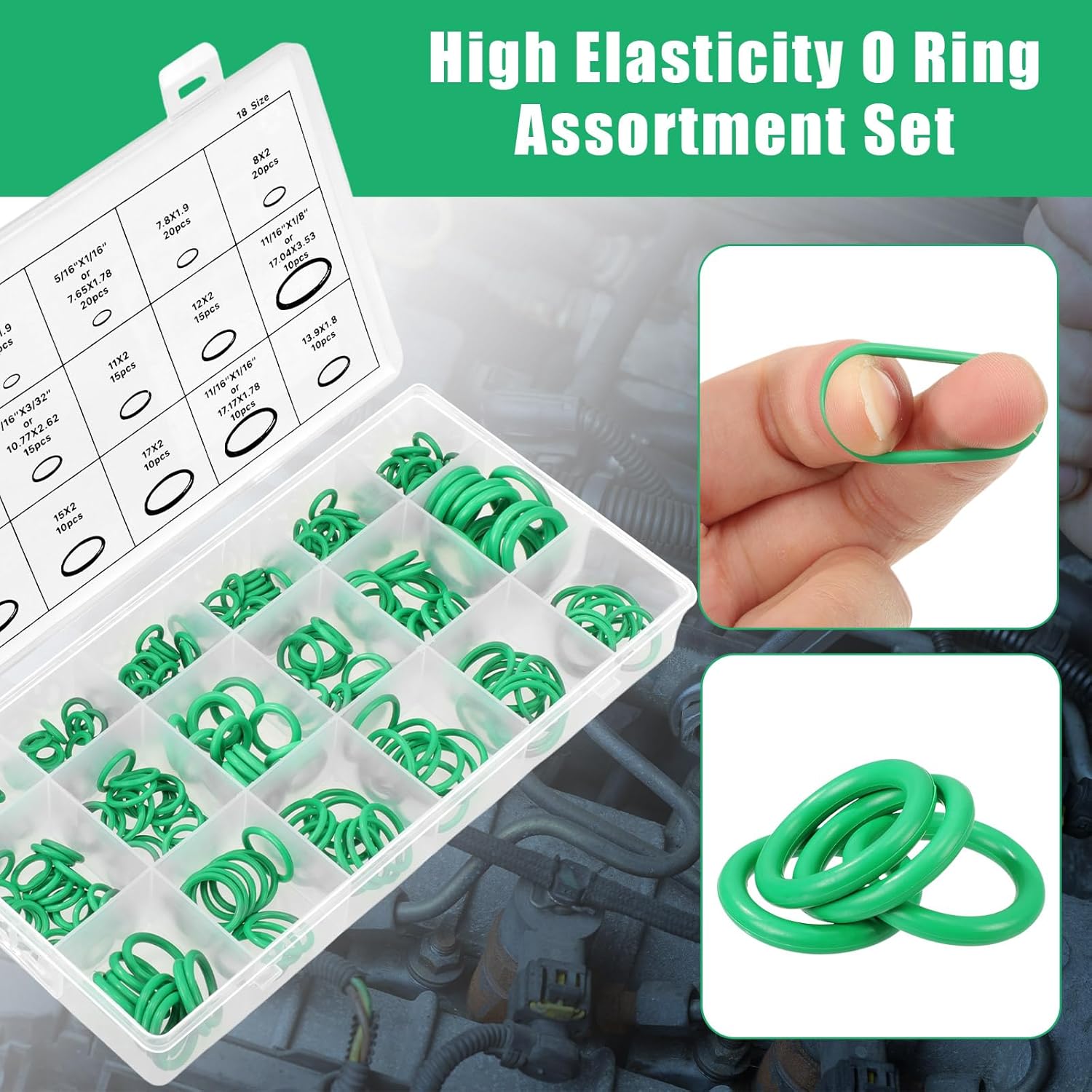 Automotive Air Conditioning Repair Set, A/c Expansion Valve(compatible with Ex10292c) 270 Pcs O Ring Assortment Seal Gasket Washer and A/c Receiver Drier(compatible with Rd10898ktc)