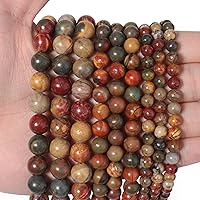 Vista 25 de 60 piezas de cuentas sueltas de malaquita de 6 mm para hacer joyas, cuentas naturales semipreciosas redondas y suaves para collares y pulseras
