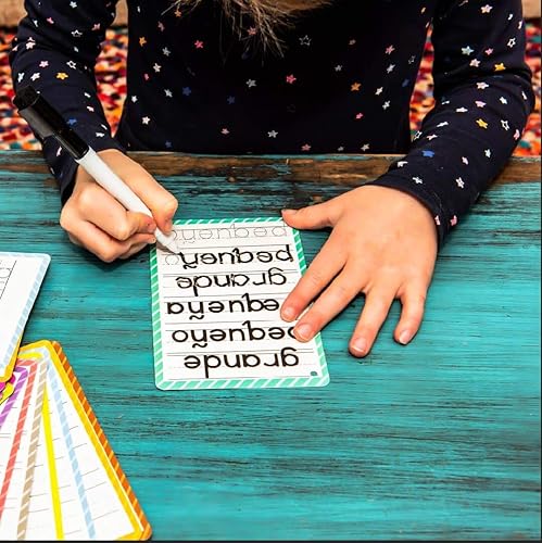 Miniatura 4 de Tarjetas flash bilingües en inglés y español juego de 4 tarjetas flash del alfabeto de borrado en seco tarjetas flash de números y tarjetas flash de