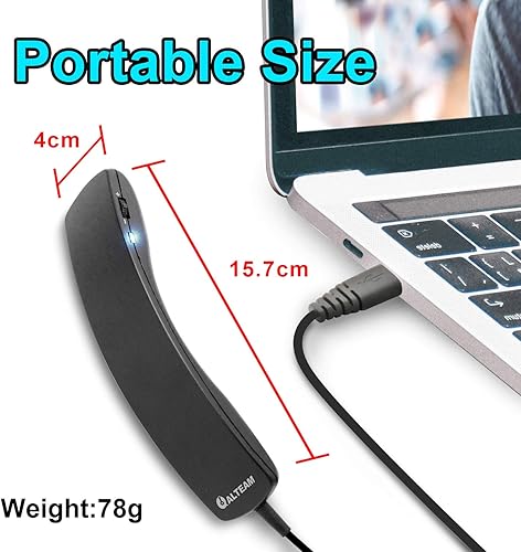 Miniatura 4 de Auricular USB portátil con cable Plug and Play con cable largo de 6.6 ft para softphone ligero 2.75 oz, Retro, control de volumen, silencio de