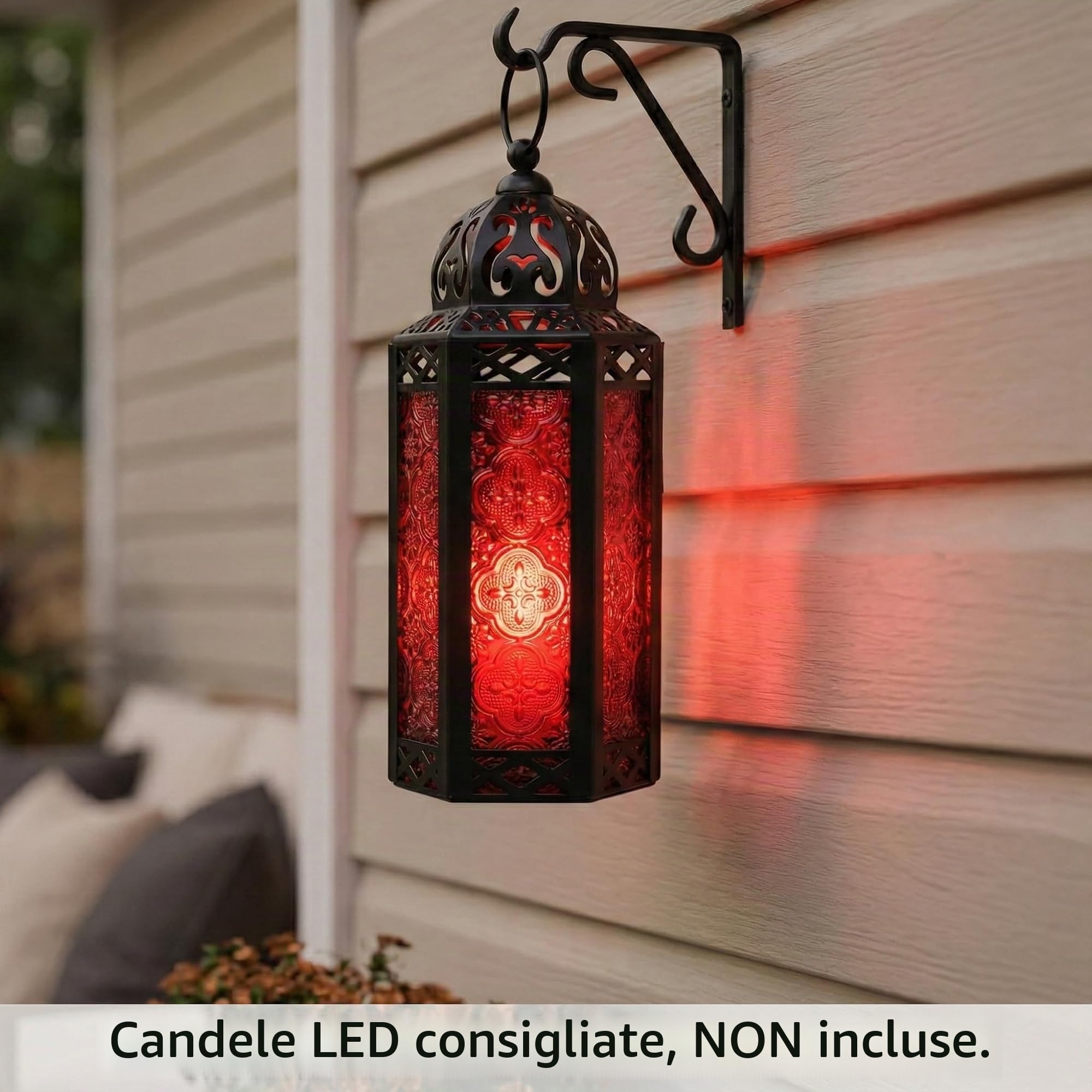 Lanterne in stile marocchino, metallo, Red, medium