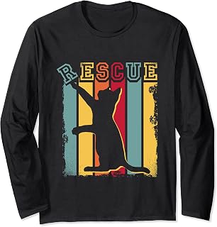 Adopción de gatos Regalo Vintage Rescate de Gatos Rescue Cat Manga Larga