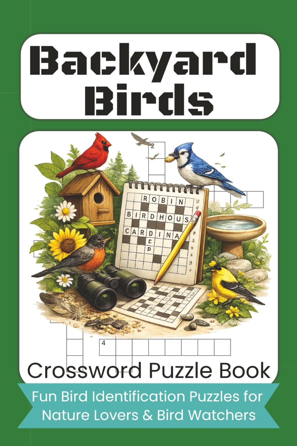 Backyard Birds Crossword Puzzle Book: Fun Bird Identification Puzzles for Nature Lovers, Birders & Bird Watchers, Familiar Garden & Neighborhood Birds, Gift for Birdwatchers & Bird Fans