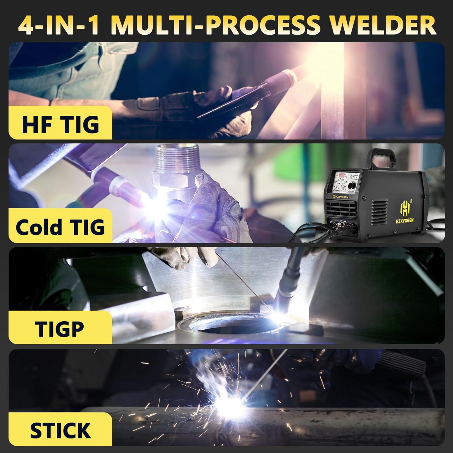 Versatile HZXVOGEN 4-in-1 Multi-Process Welder