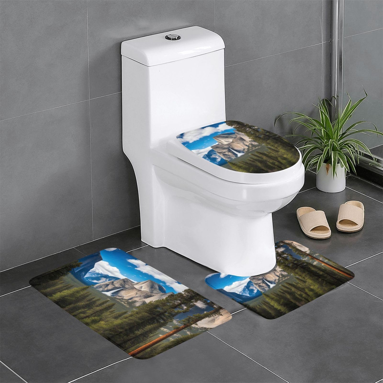 Tapis de salle de bain antidérapant Yosemite évite les chutes sur sol humide