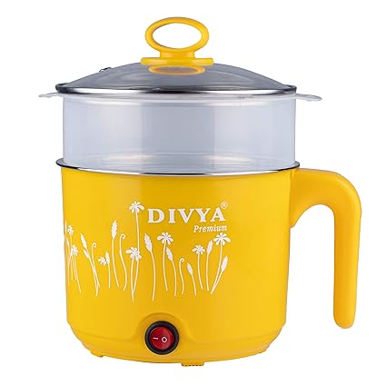 DIVYA Premium Multi-Function Electric Cooking Pot HC-18 With Handle (1.5 L, Multi-Color, Plastic, Outer Lid)