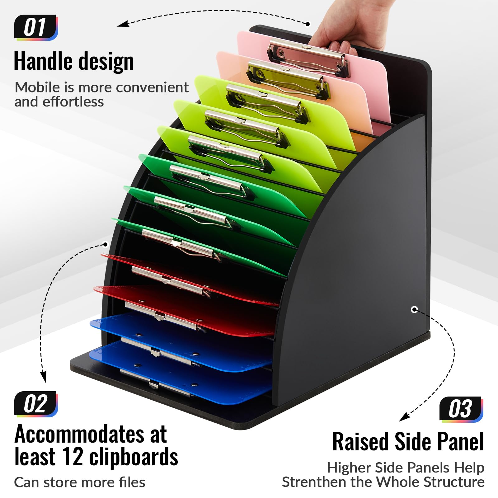 CuleedTec Clipboard Holder And Storage Rack | Wooden Stand With Sturdy
