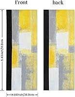 Vista 2 de Pardick Juego de 2 fundas para manija de puerta de refrigerador, color amarillo, pintura abstracta moderna, lavable, lavavajillas, Mocrowave