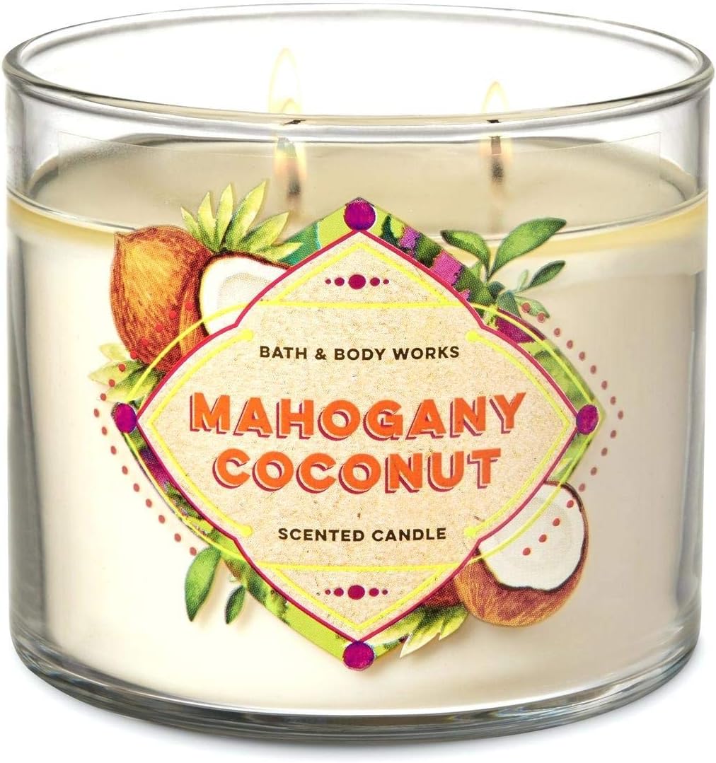 Amazon.com: Bath and Body Works Mahogany Coconut Glass Candle 14.5 ...