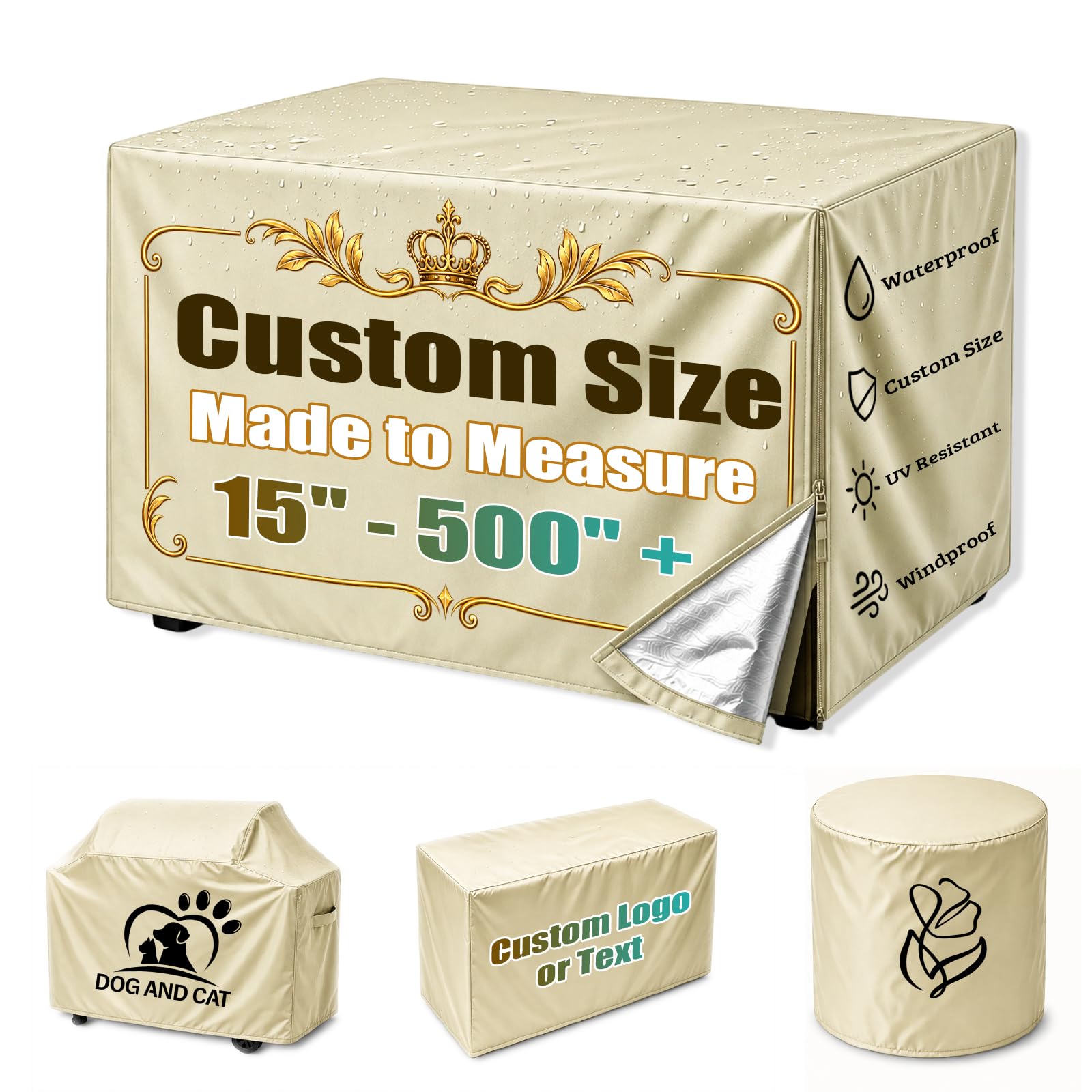 Iwe Custom Size Outdoor Furniture Covers Waterproof, Duty Cover with Logo