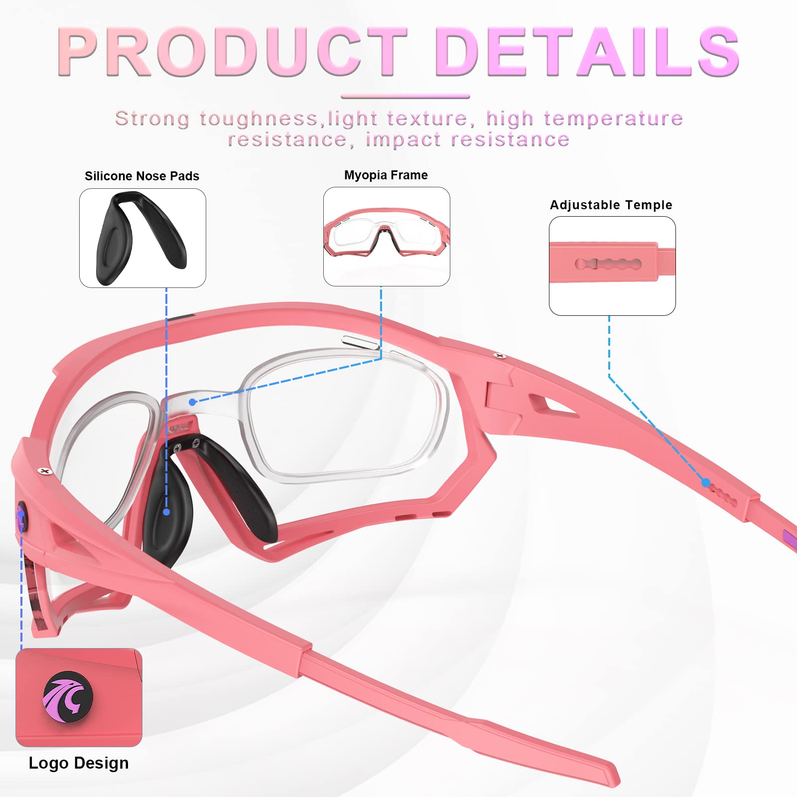 X-TIGER Occhiali Ciclismo Fotocromatici TR90 Occhiali Da Sole Sportivi UV400 PC Lenti Trasparenti Uomo Donna Bici MTB…