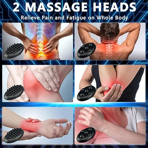 Miniatura 8 de Masajeador eléctrico de espalda, masaje térmico de doble cabeza para aliviar el dolor, masaje de percusión de tejido profundo. Adecuado para cuello,