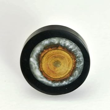 Resin Wood Drawer Knobs: Unique Cabinet Pulls, Round Resin Knobs, Cabinet Drawer Pulls, Drawer Knobs, Cabinet Knobs and Pulls - 6 Pieces (Black)