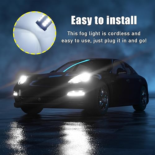 Miniatura 6 de 2 bombillas LED antiniebla 9005 9006, 6500K 12V Plug and Play, bombillas LED de potencia súper brillante de 1500 lúmenes, accesorios de repuesto de