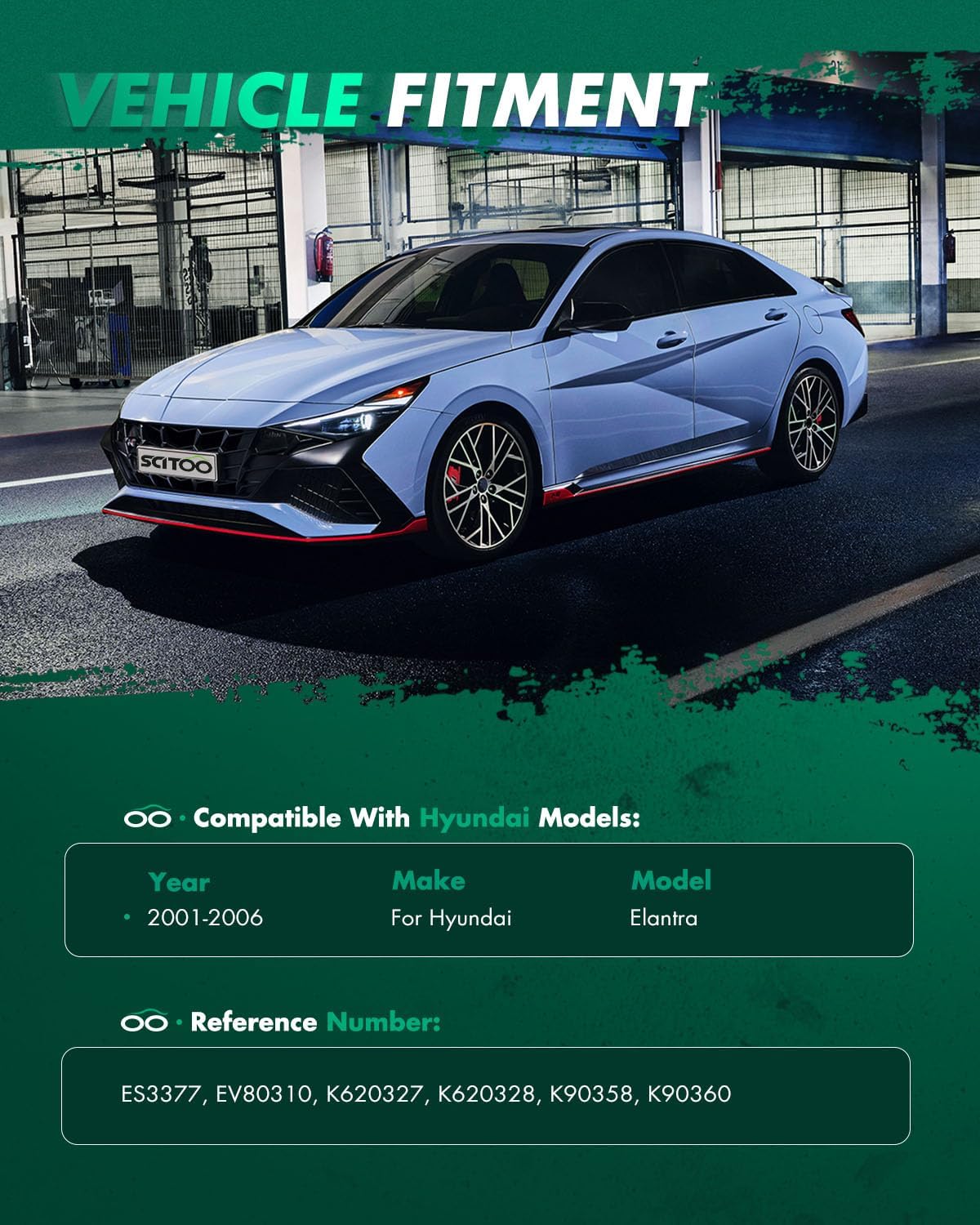 SCITOO 10pcs Suspension Kit For 2001-2006 For Hyundai for Elantra w/Suspension Parts Lower Control Arm Sway Bar Link Outer Inner Tie Rod End