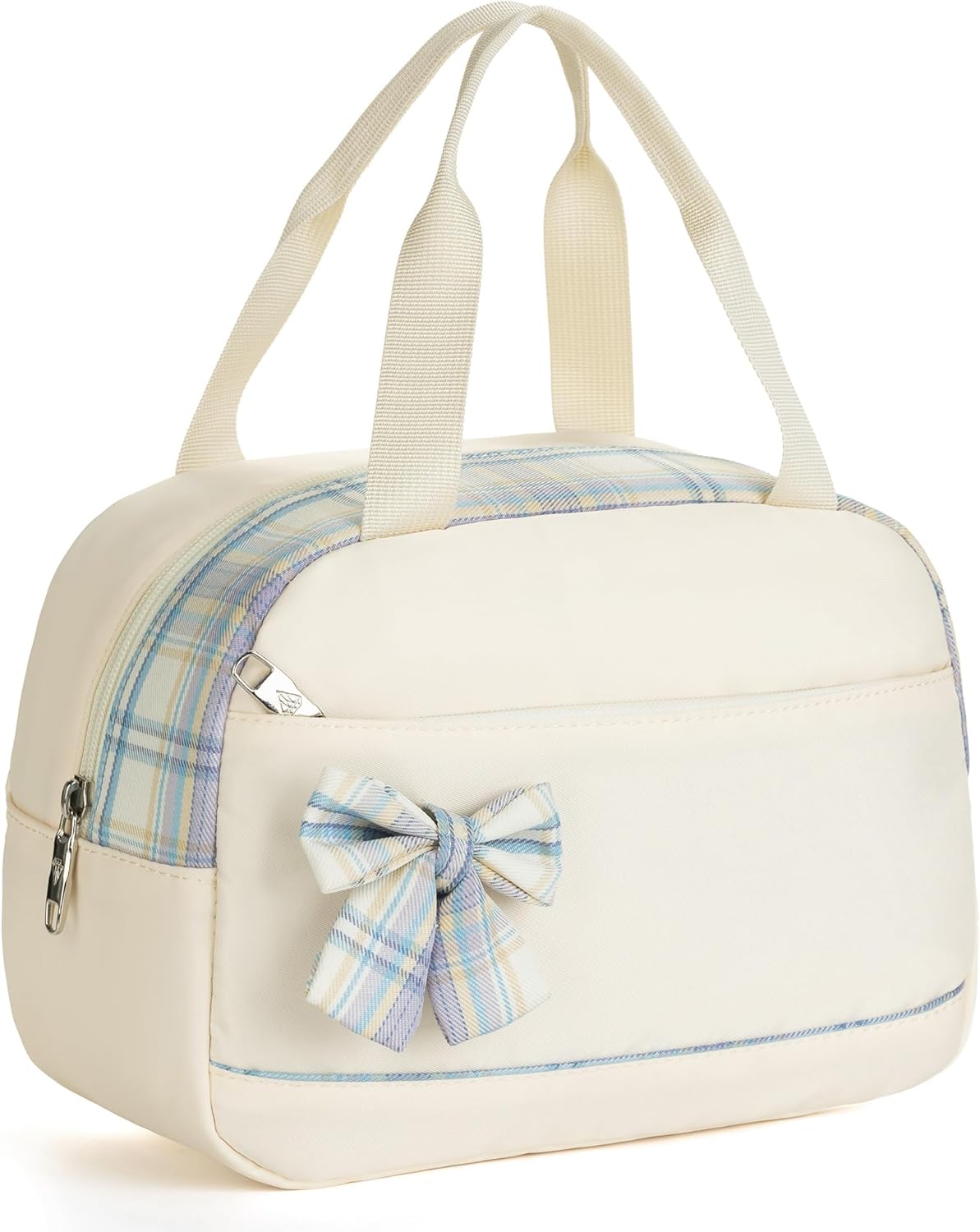 Lunch Bag for Women Men Cute Tote Bags Reusable Insulated Beach Box Case Large Capacity Cooler Purse for Work Picnic Travel Office Camping Handbag School Bookbag for Girls,Teen,College,Student Beige