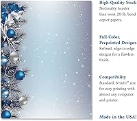 Vista 4 de Current - Papelería navideña de campanas plateadas, para cartas de Navidad o notas escritas a mano, 25 hojas, 8½ x 11 pulgadas, compatible