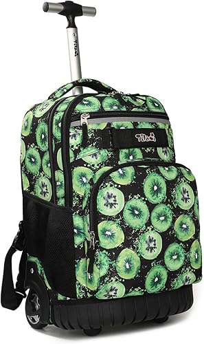 TILAMI - Mochila con ruedas para laptop de 18 pulgadas, para escuela, universidad, estudiante, viaje, niños y niñas