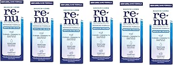 Renu Advanced Formula Multi-Purpose Solution, Triple Disinfectants, Travel Size, 2 fl oz Pack of 6