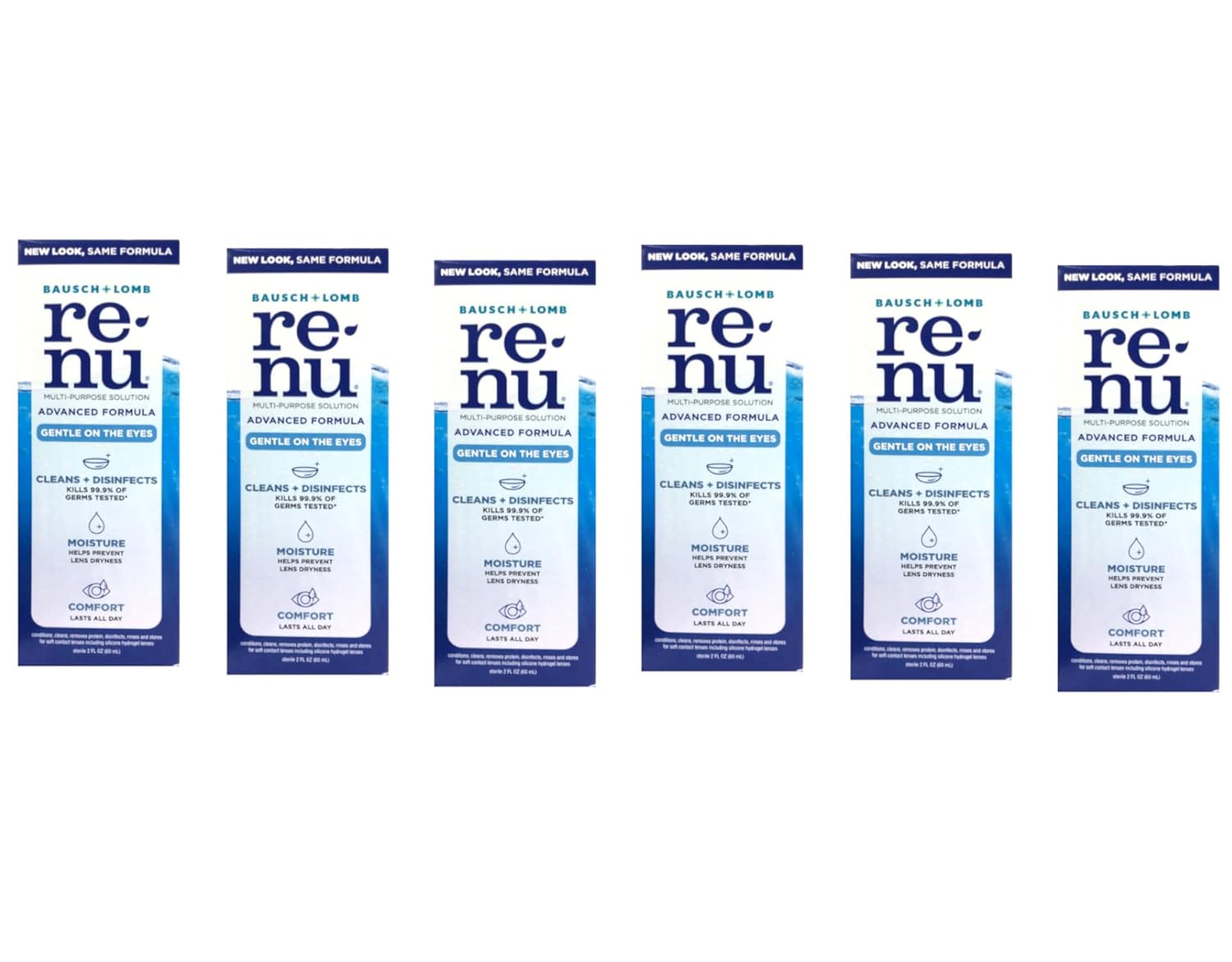 Renu Advanced Formula Multi-Purpose Solution Triple Disinfectants Travel Size 2 fl oz Pack of 6