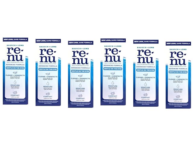 Renu Advanced Formula Multi-Purpose Solution Triple Disinfectants Travel Size 2 fl oz Pack of 6