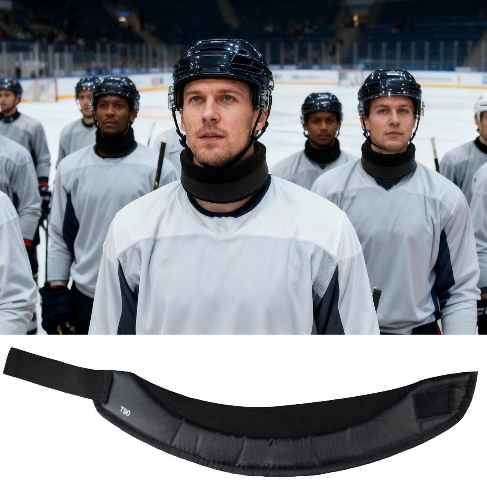 Protector de cuello de hockey juvenil, cuello deportivo resistente a los cortes, equipo de seguridad avanzado ajustable | para jugadores, hombres y mujeres, deportes de invierno y fútbol