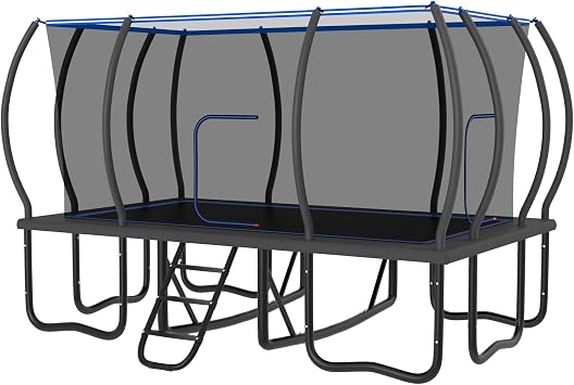 Rectangle Tranpoline Outdoor 8X14FT 9X15FT 10X17FT for Kids and Adults, 2000LBS Heavy Duty Large Recreational Tranpoline with Enclosure Net and 2 Doors - ASTM Approval, Backyard Fun