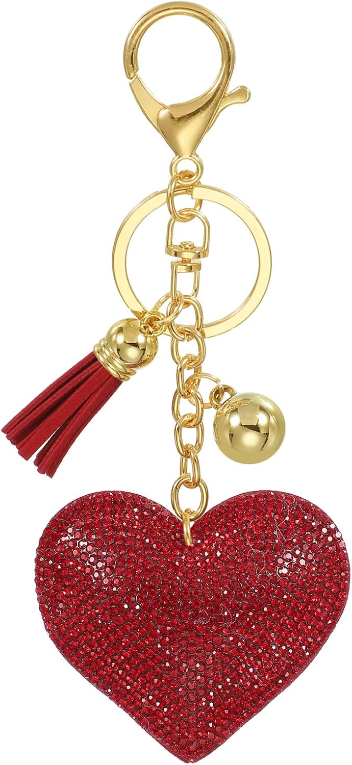 PATIKIL Rhinestone Keychain, Heart Shape Keychain Bling Keychain Accessories for Women
