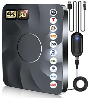 2026 Digital TV Antenna for Smart TV Indoor, 3200+ Miles Long Range HD Antenna for Local Channels with Signal Booster Amplifier, Support 8K 4K 1080p for All TVs - 38FT Coax Cable - Amazon product rated Grade A