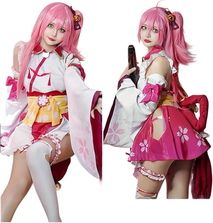 箱*読様 さくらみこ 戦闘服 コスプレ ウィッグセット Amazon.co.jp: [小さな店] vtuber さくらみこ ハロウィン 巫女