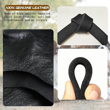 Leather Dog Leash 4ft x 3/4 inch,Strong Heavy Duty Genuine Leather Braided Dog Training Leash, Soft and Comfortable for Large Dogs, Medium Small Dogs (Black, 4FT*3/4in)
