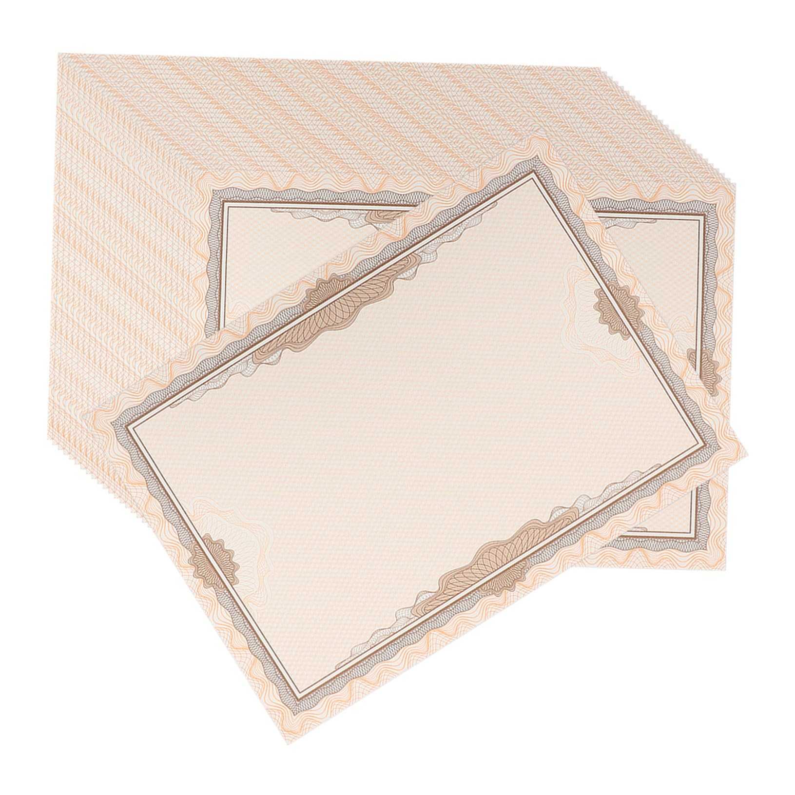 100 Blatt Zertifikatspapier zum Drucken Leeres Schulzeugnis aus Papier 2-seitig Praktisch für Shop und Zuhause Verpackung Füllmaterial
