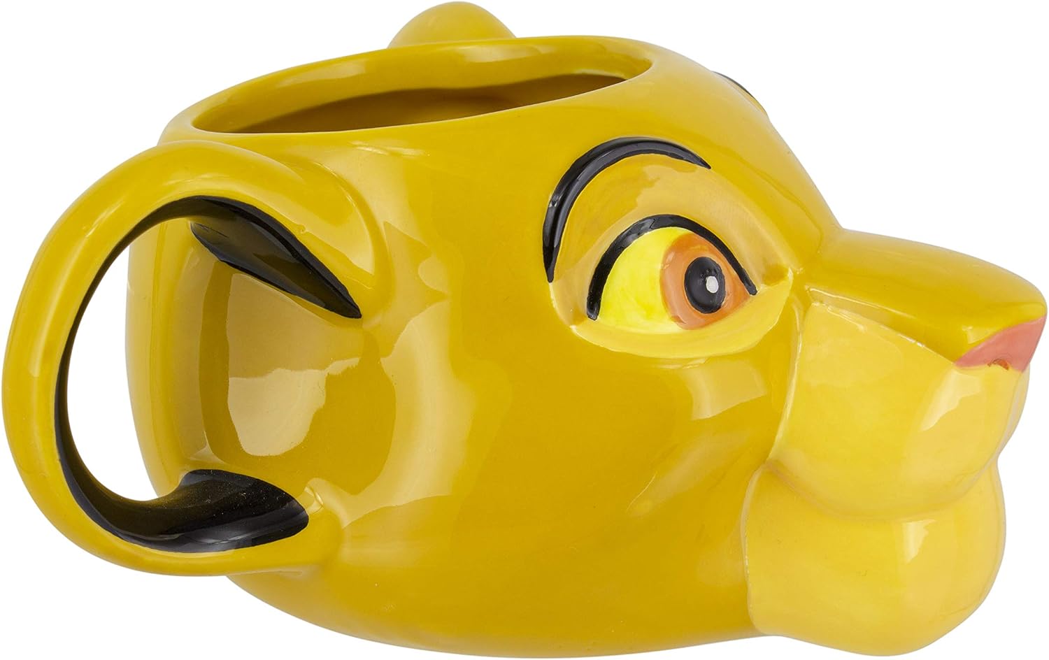 Paladone Simba Lion King Shaped Mug | Novelty Oversized Coffee Tea Ceramic Cup | Unique & Super Fun Way of Drinking Your Favourite Beverage, 500 milliliters, Multicolored