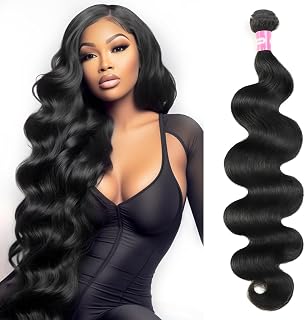 inlovwith Healthy Human Hair Bundles, Body Wave Bundles Human Hair, 100% Unprocessed Selected Healthy Brazilian Virgin Hair Extensions(Single Bundle, 30 Inches)