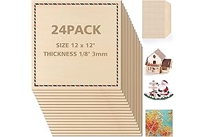 Vedicrafts Basswood Sheets 1/8 Inch Thick – Laser Engraving Wood Sheets, 12x12 Inch