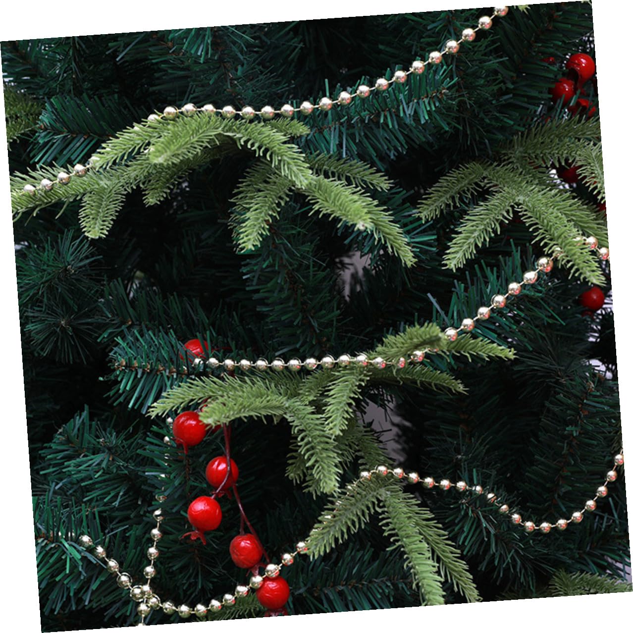 4 Stück Weihnachtskugel Perlenkette aus Kunststoff 8m lang Mehrfarbig Langlebige Weihnachtsbaum und Partydekoration für Innen und Außen