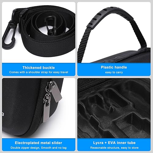 Miniatura 5 de FiTSTILL Estuche de almacenamiento de viaje negro grande para transporte y carcasa rígida compatible con dji osmo Pocket 3 Creator Combo, kit de