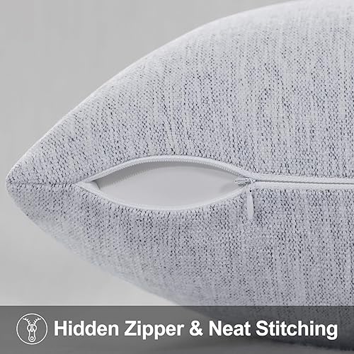 Miniatura 2 de decorUhome Juego de 2 fundas de almohada decorativas de felpilla de 12 x 20 pulgadas, fundas de almohada lumbares de granja neutra con textura