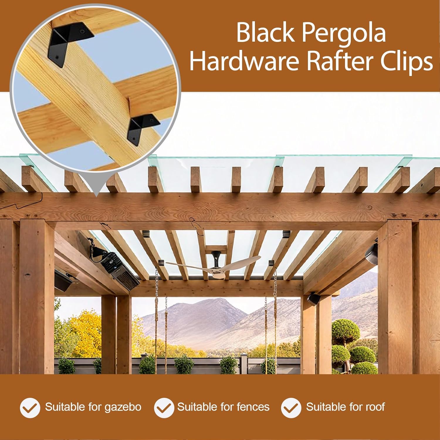 強力タイブラケット,スチール梁タイクリップ金具 12個セット - 木材ジョイストハンガー ブラック 屋根用 コネクターハードウェア