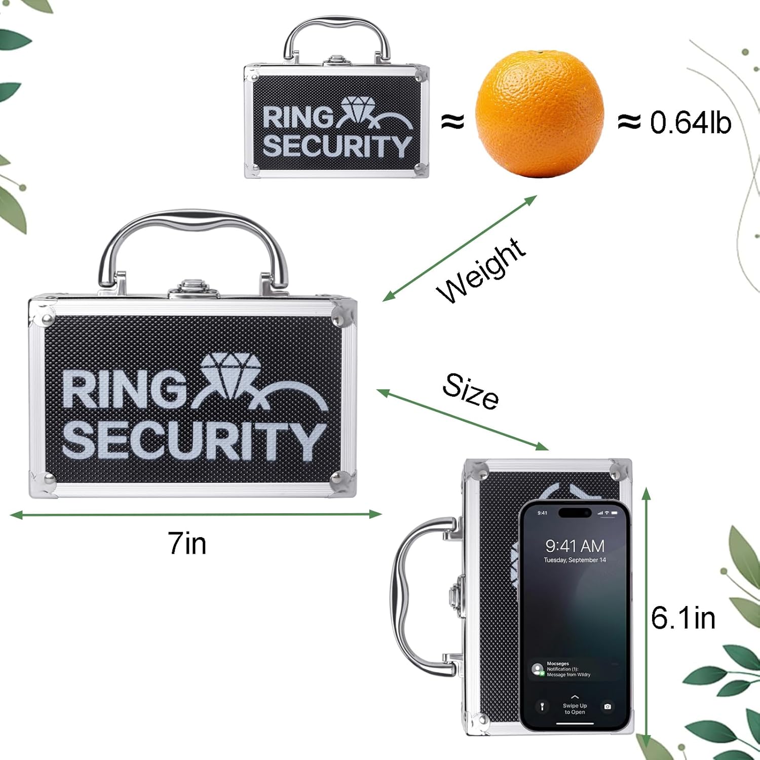 Ring Security Wedding Ring Bearer Case Adventure Set - 7.09" Box Suitcase with Metal Badge | Ideal for Bearer Gifts, Themed Parties & Spy Game Treasure Storage (Black)