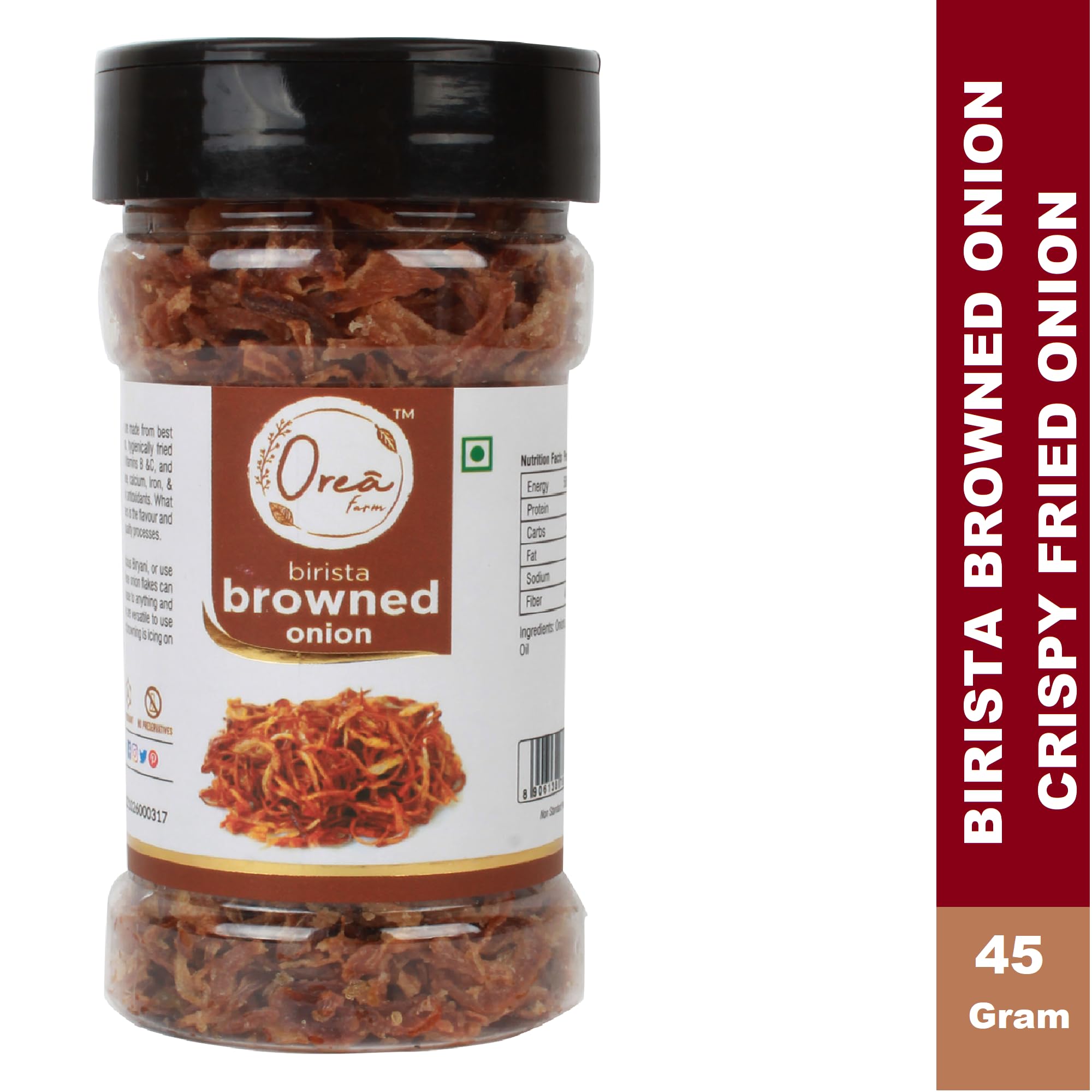Orea Farm Birista Crispy Fried Browned Onion for Biryani, Curries, Kebabs, Toppings & Garnishing, 45 Gram - Image 3 thumbnail