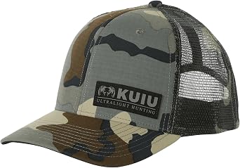 قبعة سائق الشاحنة KUIU Cordura - خفيفة الوزن للغاية، ظهر شبكي قابل للتنفس، غطاء خلفي قابل للتعديل، تصميم مكون من 6 ألواح، حاجب مقاوم للبقع DWR